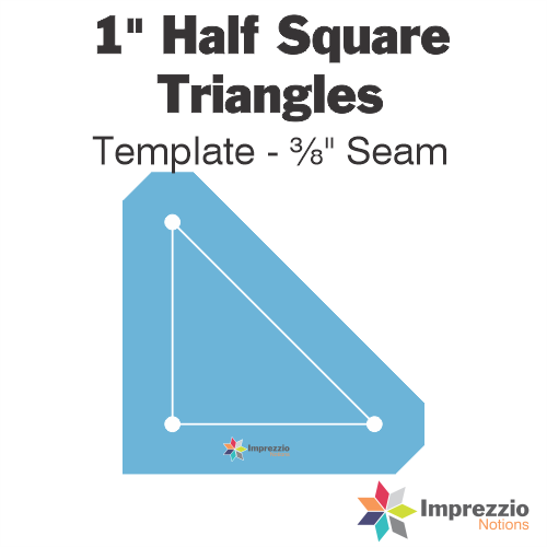 1" Half Square Triangle Template - ⅜" Seam