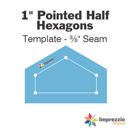 1" Pointed Half Hexagon Template - ⅜" Seam 