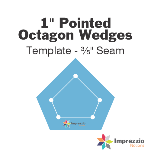 1" Pointed Octagon Wedge Template - ⅜" Seam