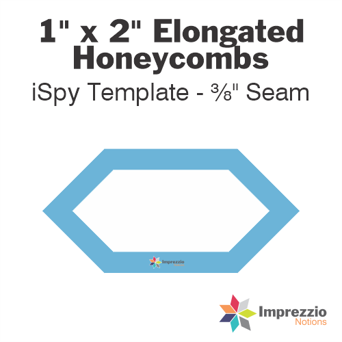 1" x 2" Elongated Honeycomb iSpy Template - ⅜" Seam
