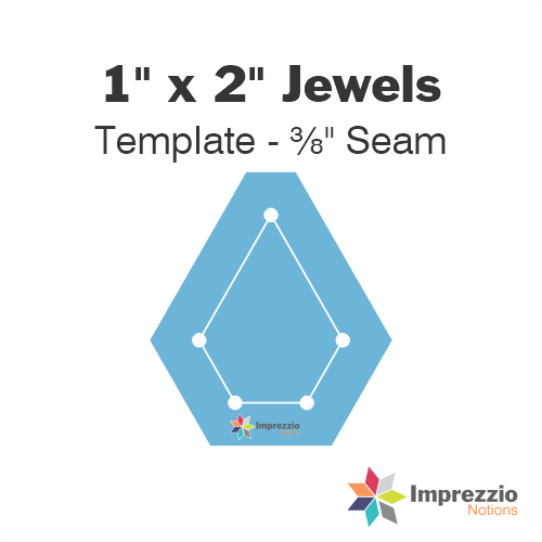 1" x 2" Jewel Template - ⅜" Seam