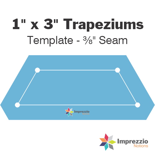 1" x 3" Trapezium Template - ⅜" Seam