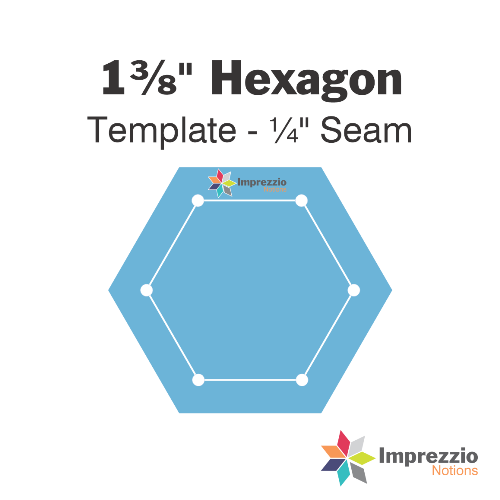 1⅛" Hexagon Template - ¼" Seam