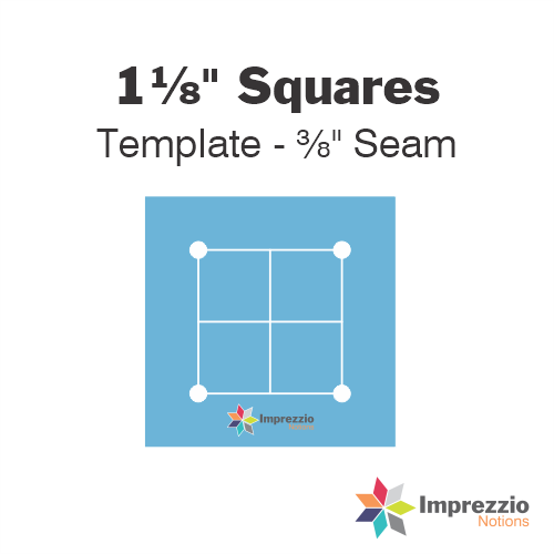 1⅛" Square Template - ⅜" Seam