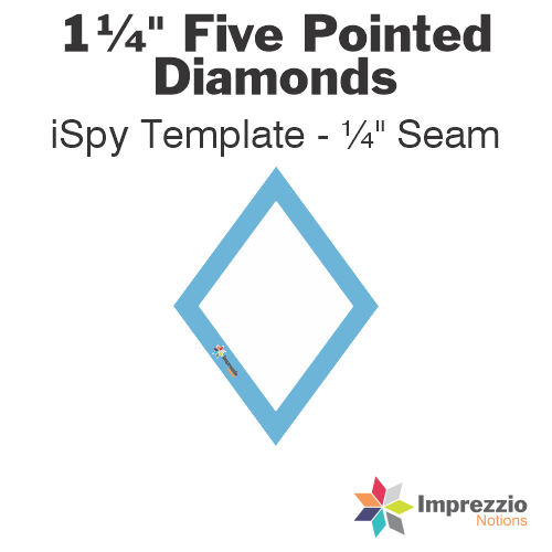 1¼" Five Pointed Diamond iSpy Template - ¼" Seam