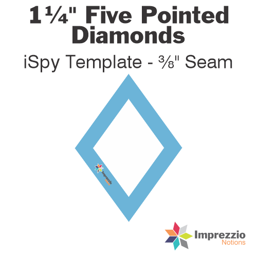 1¼" Five Pointed Diamond iSpy Template - ⅜" Seam