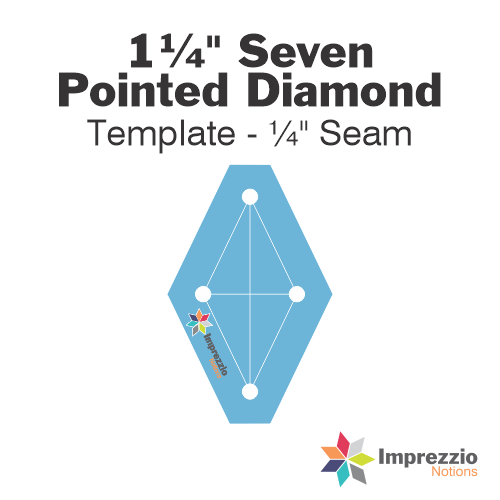 1¼" Seven Pointed Diamond Template - ¼" Seam
