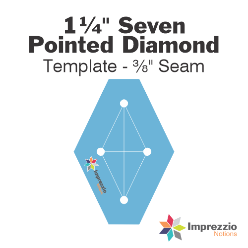 1¼" Seven Pointed Diamond Template - ⅜" Seam