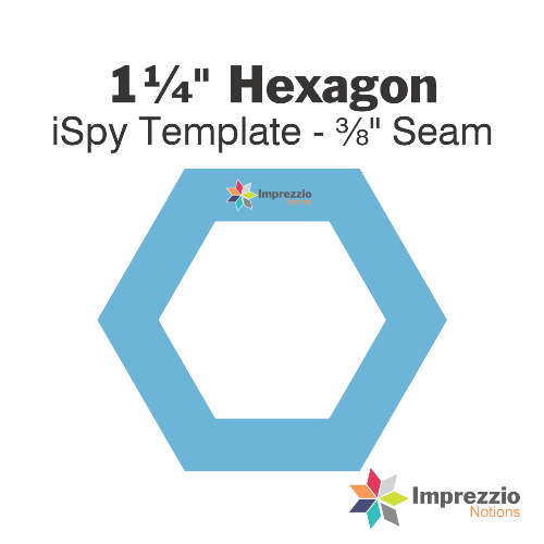1¼" Hexagon iSpy Template - ⅜" Seam