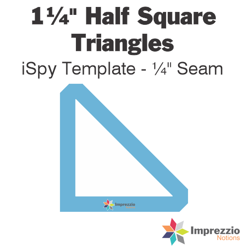 1¼" Half Square Triangle iSpy Template - ¼" Seam