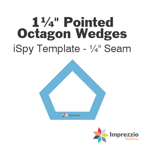 1¼" Pointed Octagon Wedge iSpy Template - ¼" Seam