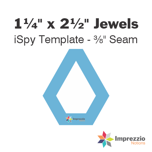 1¼" x 2½" Jewel iSpy Template - ⅜" Seam