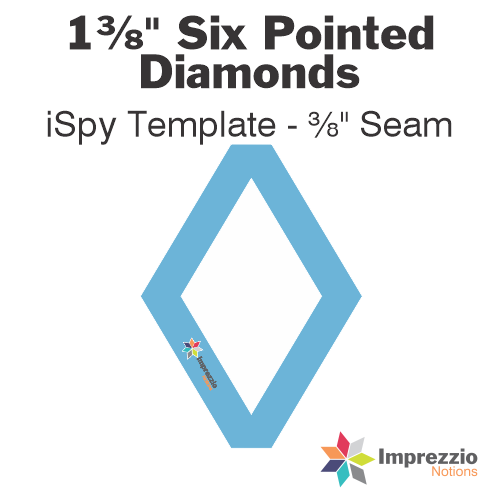 1⅜" Six Pointed Diamond iSpy Template - ⅜" Seam