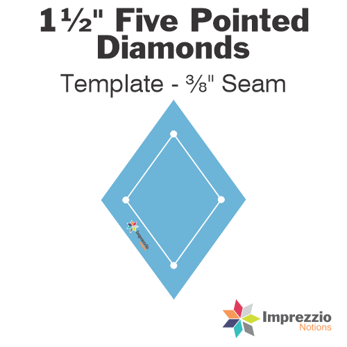 1½" Five Pointed Diamond Template - ⅜" Seam