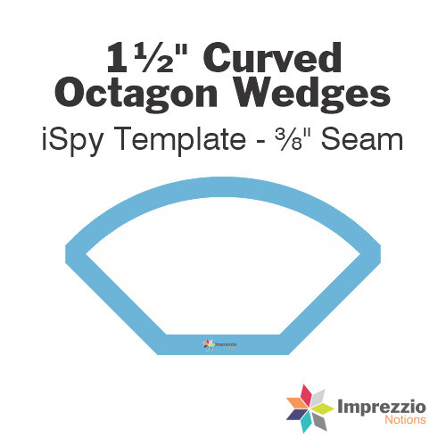 1½" Curved Octagon Wedge iSpy Template - ⅜" Seam