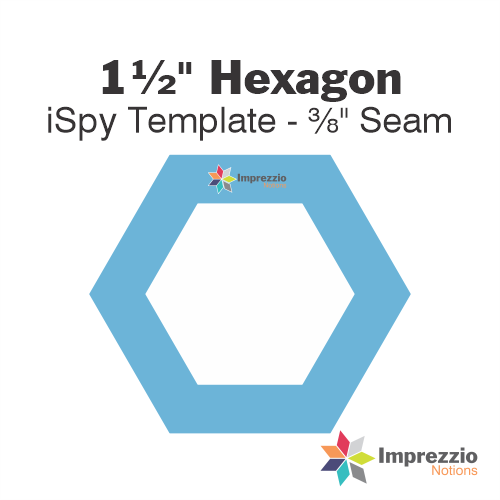 1½" Hexagon iSpy Template - ⅜" Seam