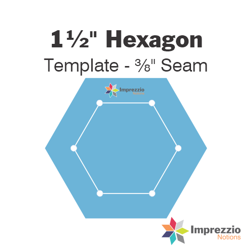 1½" Hexagon Template - ⅜" Seam