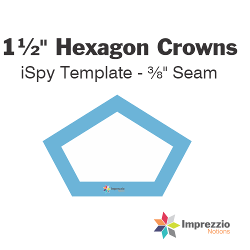 1½" Hexagon Crown iSpy Template - ⅜" Seam