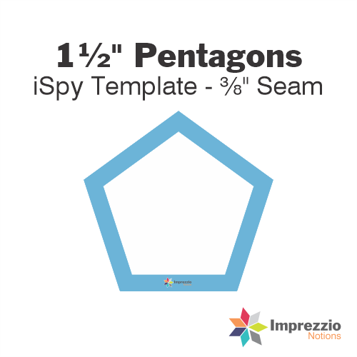 1½" Pentagon iSpy Template - ⅜" Seam