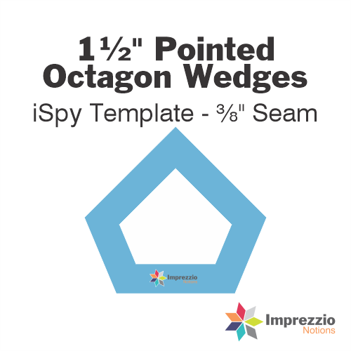 1½" Pointed Octagon Wedge iSpy Template - ⅜" Seam