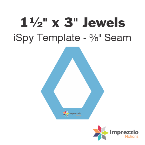 1½" x 3" Jewel iSpy Template - ⅜" Seam