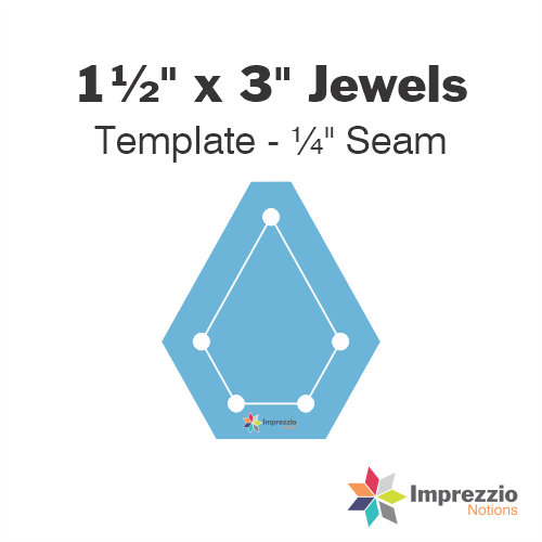 1½" x 3" Jewel Template - ¼" Seam