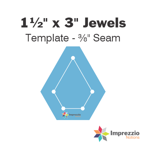 1½" x 3" Jewel Template - ⅜" Seam