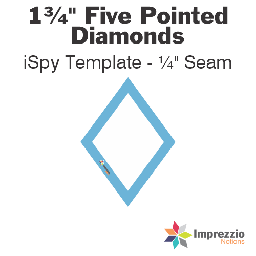 1¾" Five Pointed Diamond iSpy Template - ¼" Seam