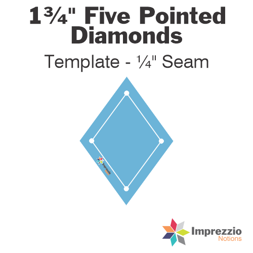 1¾" Five Pointed Diamond Template - ¼" Seam