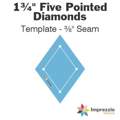 1¾" Five Pointed Diamond Template - ⅜" Seam