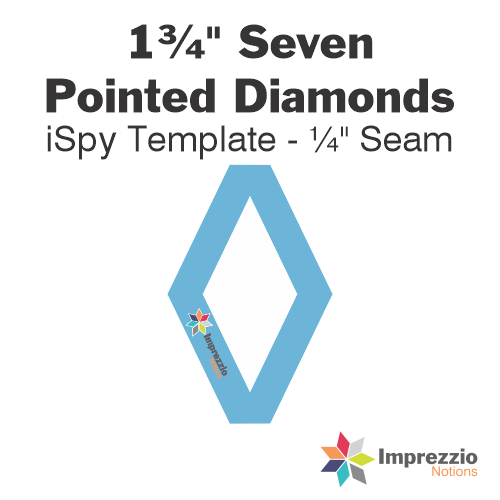 1¾" Seven Pointed Diamond iSpy Template - ¼" Seam