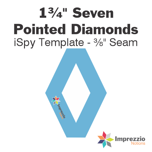 1¾" Seven Pointed Diamond iSpy Template - ⅜" Seam