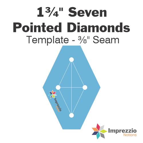 1¾" Seven Pointed Diamond Template - ⅜" Seam