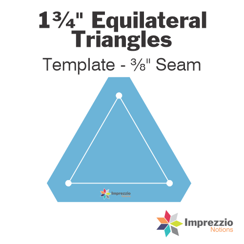 1¾" Equilateral Triangle Template - ⅜" Seam