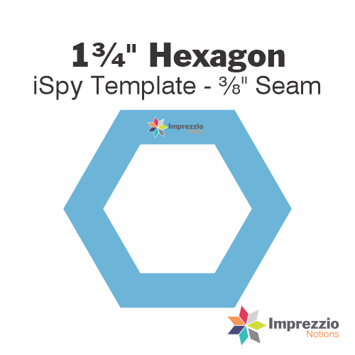 1¾" Hexagon iSpy Template - ⅜" Seam