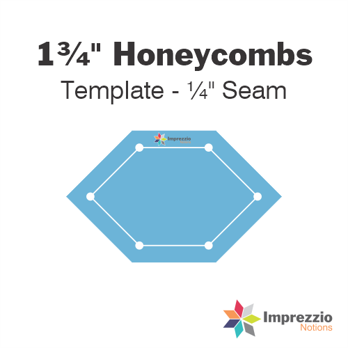 1¾" Honeycomb Template - ¼" Seam