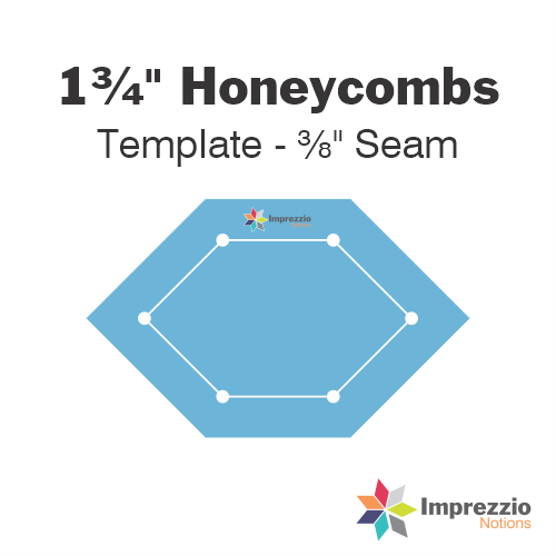 1¾" Honeycomb Template - ⅜" Seam