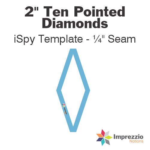 2" Ten Pointed Diamond iSpy Template - ¼" Seam