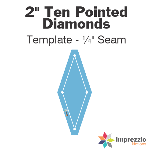 2" Ten Pointed Diamond Template - ¼" Seam