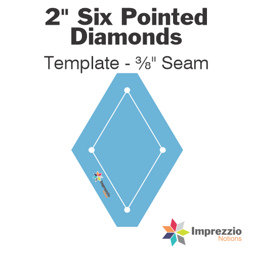 2" Six Pointed Diamond Template - ⅜" Seam