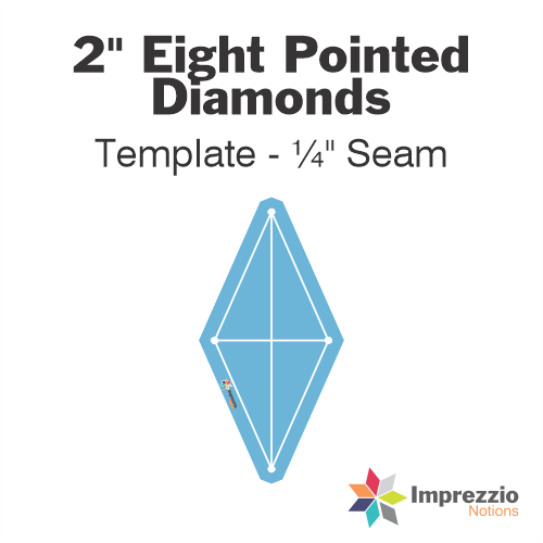 2" Eight Pointed Diamond Template - ¼" Seam