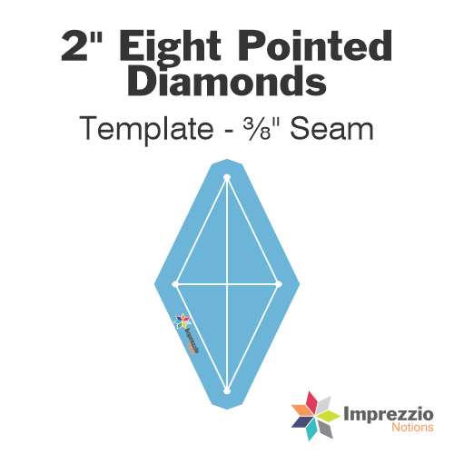 2" Eight Pointed Diamond Template - ⅜" Seam