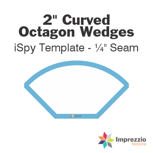 2" Curved Octagon Wedge iSpy Template - ¼" Seam