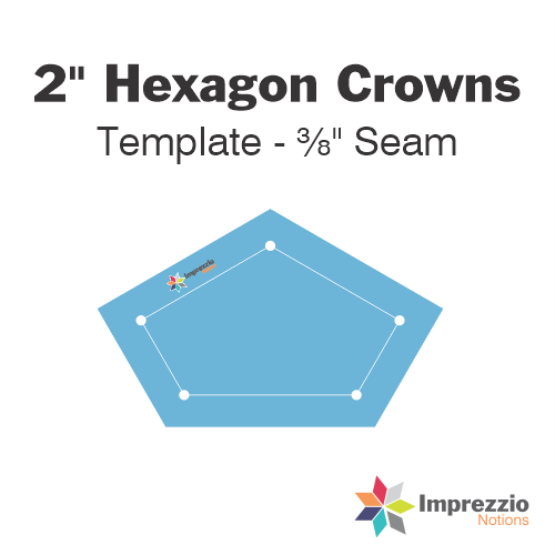 2" Hexagon Crown Template - ⅜" Seam