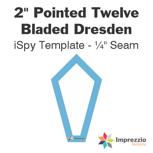 2" Pointed Twelve Bladed Dresden iSpy Template - ¼" Seam