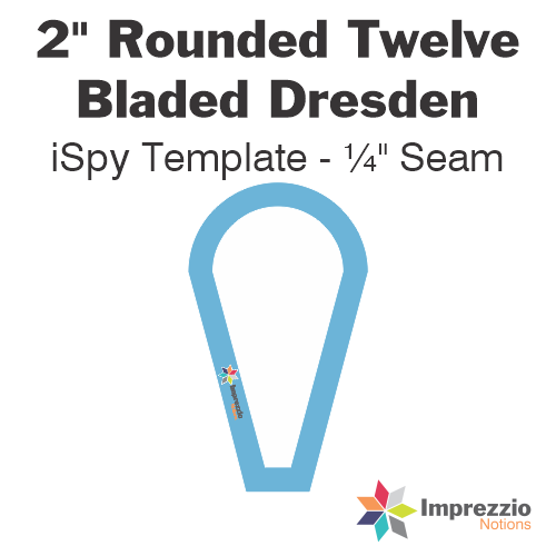 2" Rounded Twelve Bladed Dresden iSpy Template - ¼" Seam