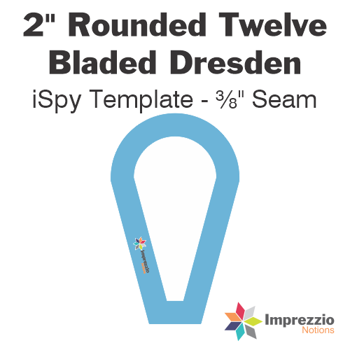 2" Rounded Twelve Bladed Dresden iSpy Template - ⅜" Seam
