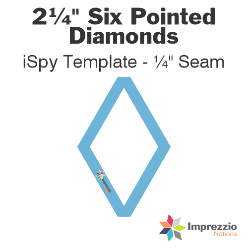 2¼" Six Pointed Diamond iSpy Template - ¼" Seam