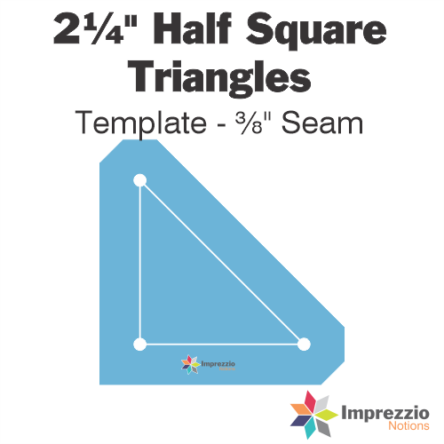 2¼" Half Square Triangle Template - ⅜" Seam