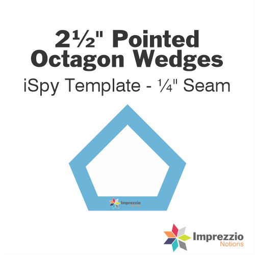 2½" Pointed Octagon Wedge iSpy Template - ¼" Seam